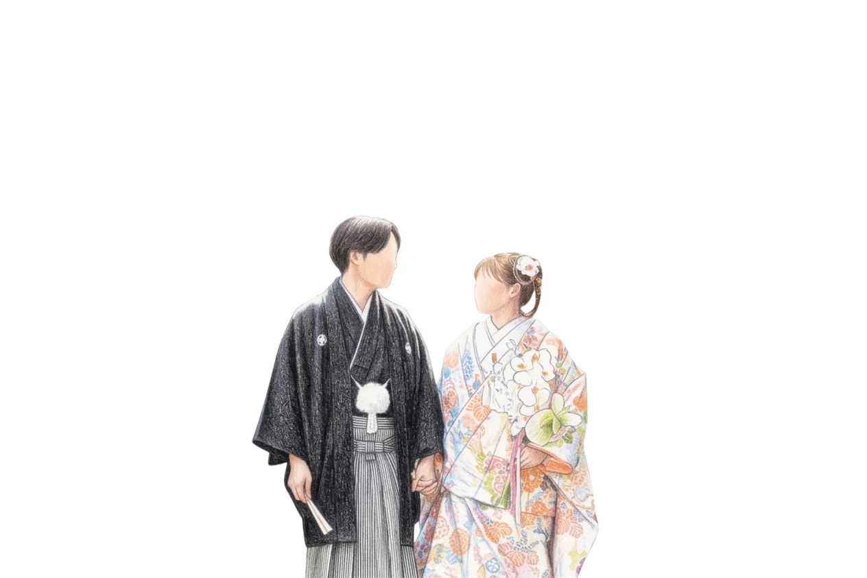 和装ウェディングイラスト