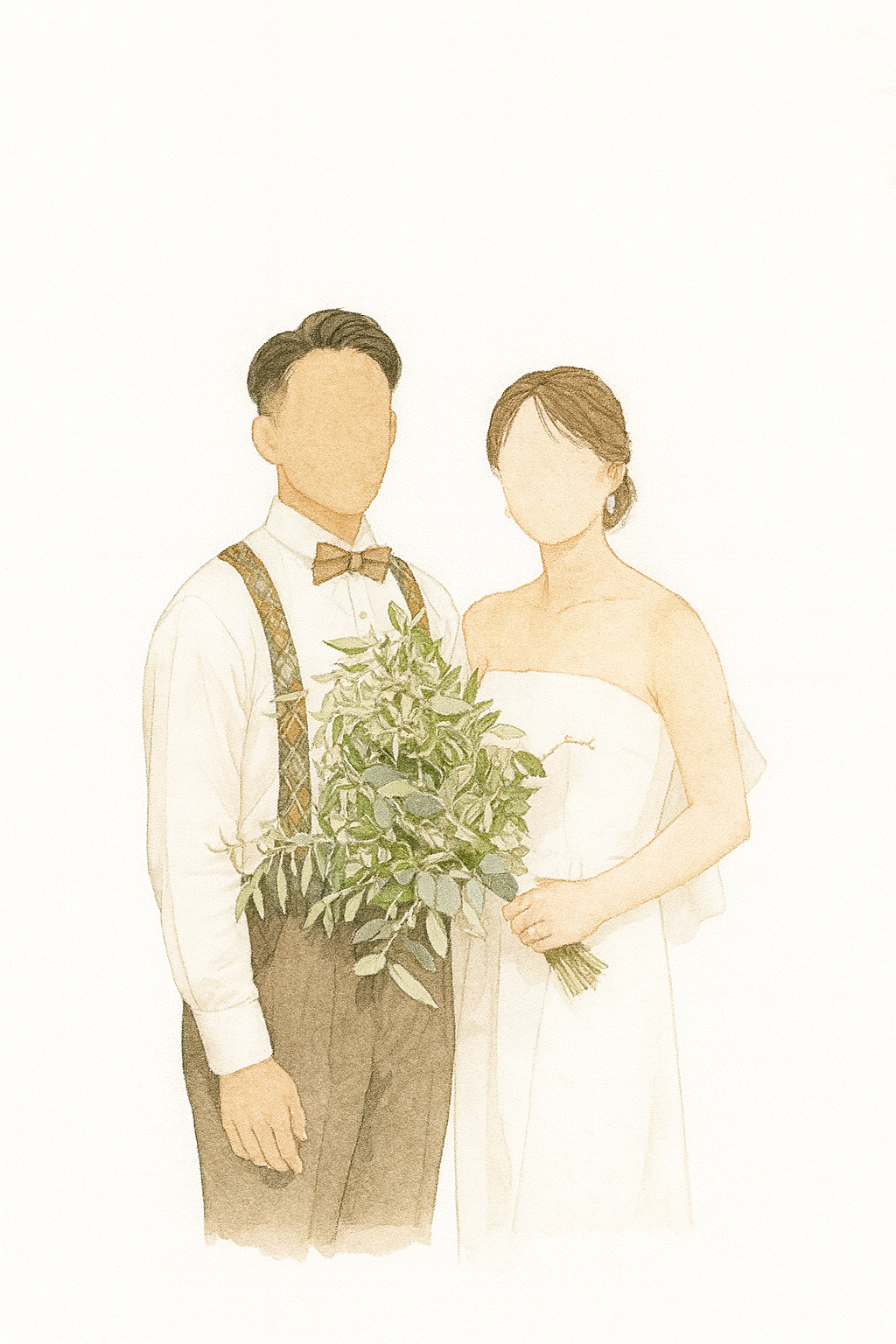 ウェディングイラスト（サスペンダー）